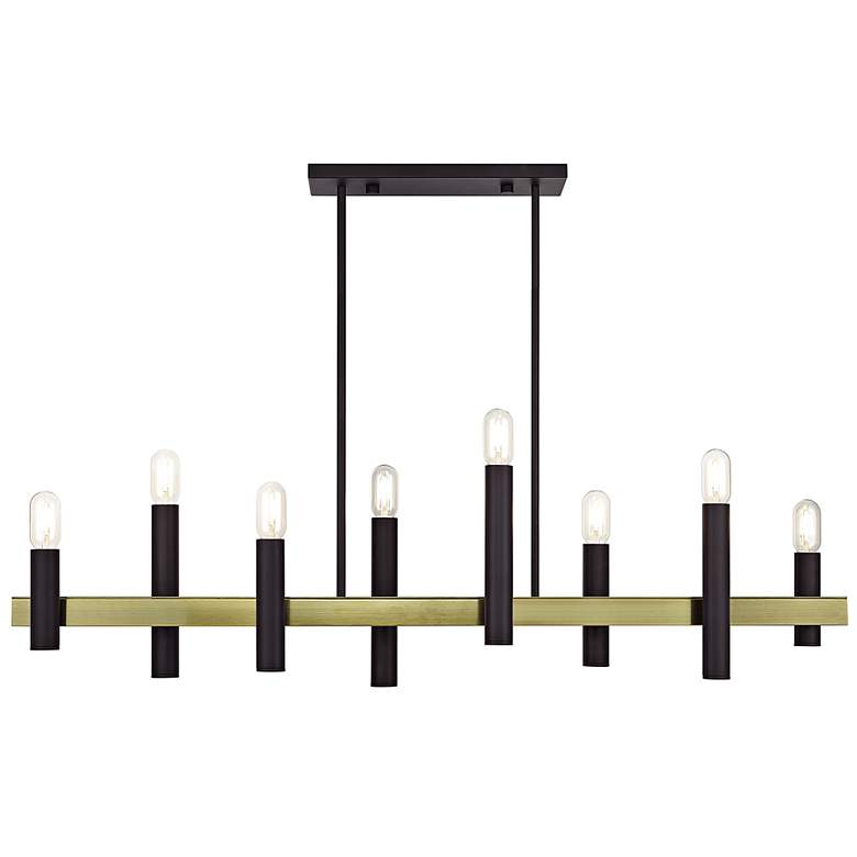 Image 2 Helsinki 48" Wide Bronze 8-Light Chandelier
