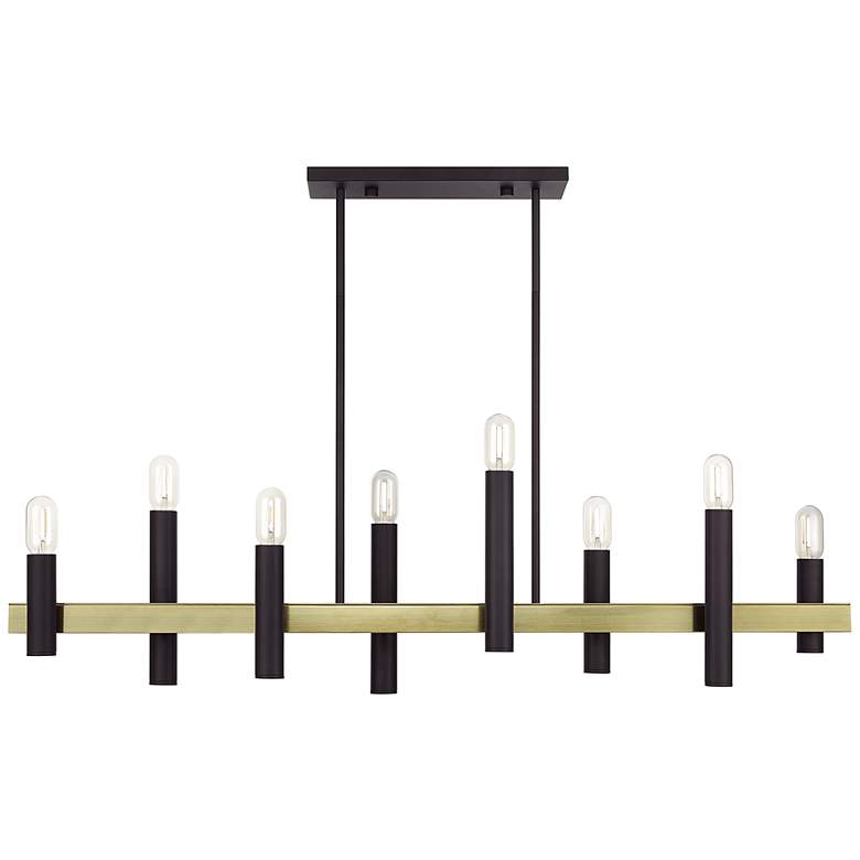 Image 3 Helsinki 48" Wide Bronze 8-Light Chandelier more views