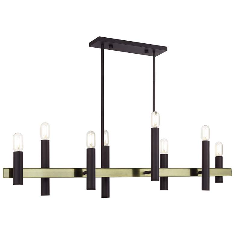 Image 4 Helsinki 48" Wide Bronze 8-Light Chandelier more views