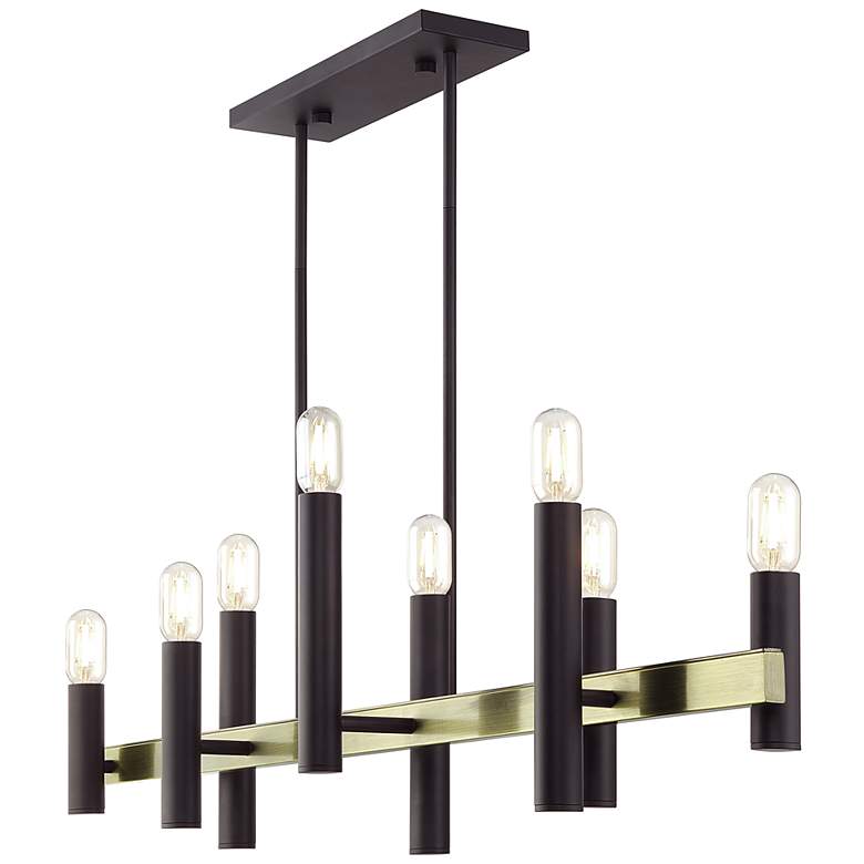 Image 5 Helsinki 48" Wide Bronze 8-Light Chandelier more views