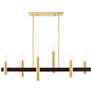 2_Helsinki 6 Light Satin Brass and Bronze Linear Chandelier