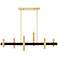 Helsinki 6 Light Satin Brass and Bronze Linear Chandelier