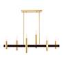 4_Helsinki 6 Light Satin Brass and Bronze Linear Chandelier more views
