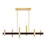5_Helsinki 6 Light Satin Brass and Bronze Linear Chandelier more views