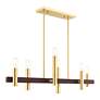 6_Helsinki 6 Light Satin Brass and Bronze Linear Chandelier more views