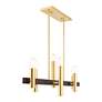 7_Helsinki 6 Light Satin Brass and Bronze Linear Chandelier more views