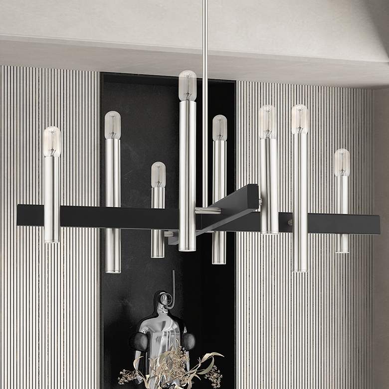 Image 1 Helsinki 8 Light Brushed Nickel Chandelier