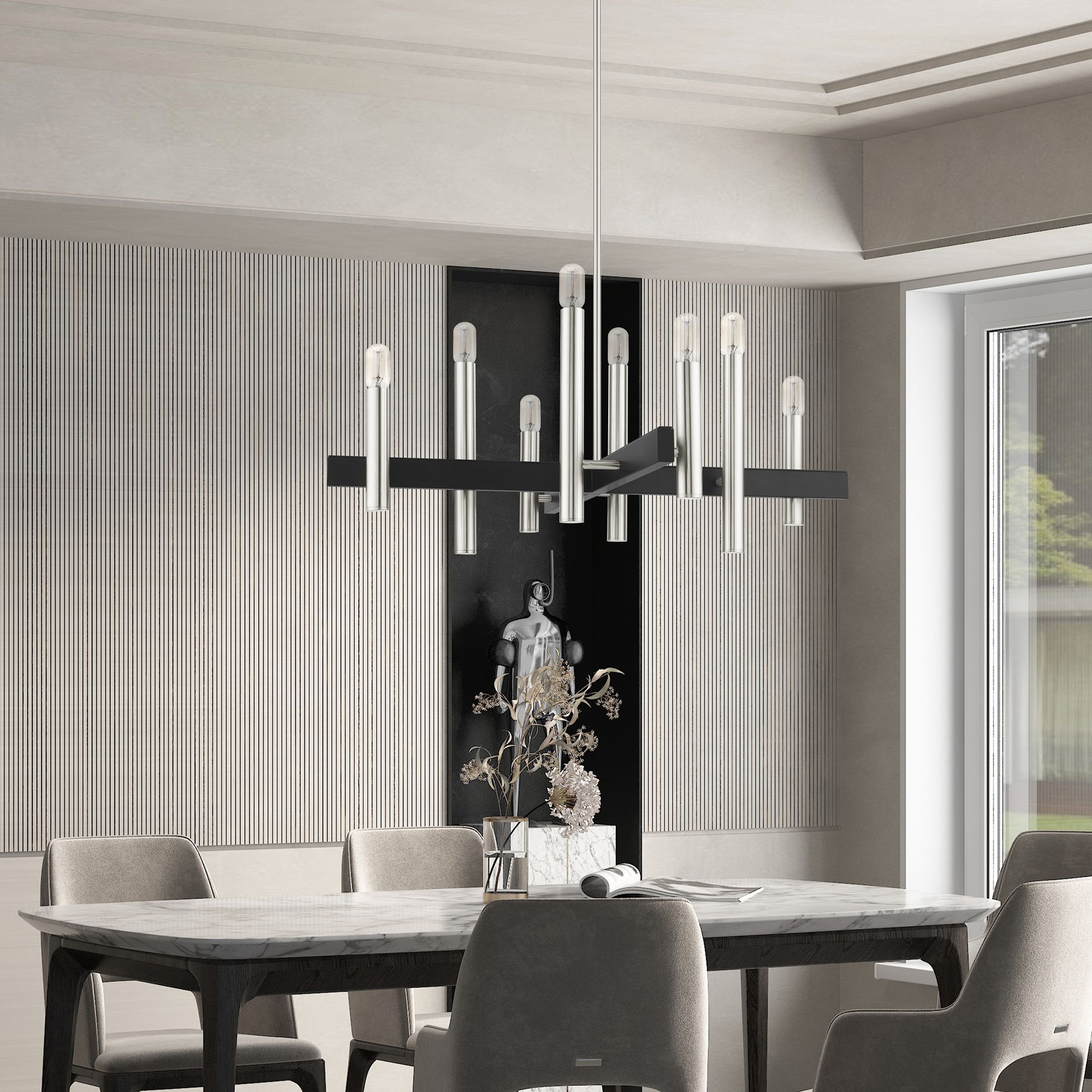 Helsinki 8 Light Brushed Nickel Chandelier