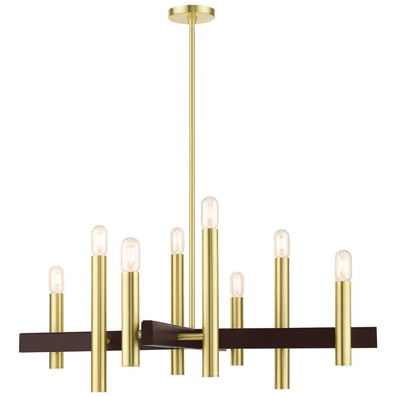 Image 2 Helsinki 8 Light Satin Brass Chandelier