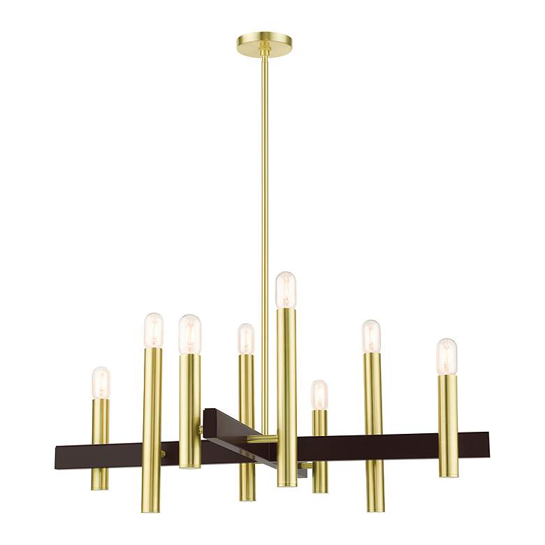 Image 4 Helsinki 8 Light Satin Brass Chandelier more views