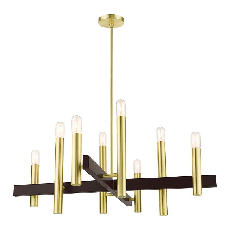Image 5 Helsinki 8 Light Satin Brass Chandelier more views