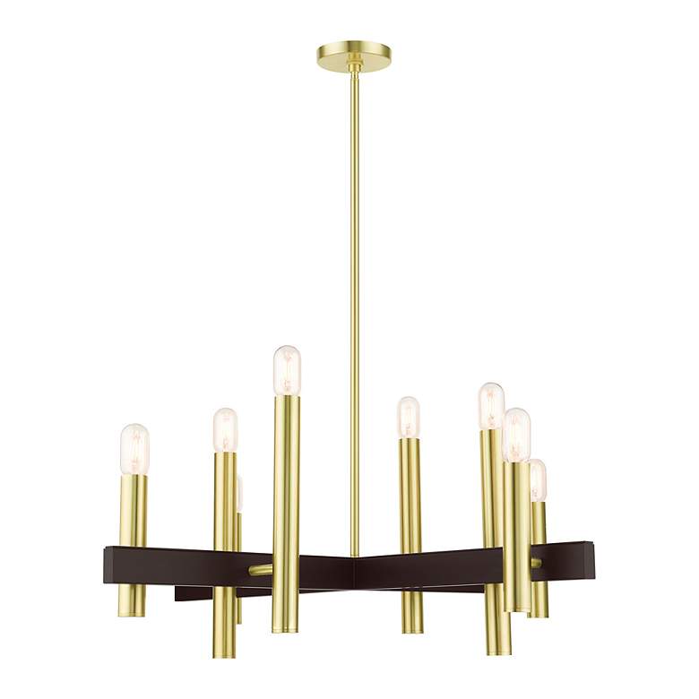 Image 6 Helsinki 8 Light Satin Brass Chandelier more views