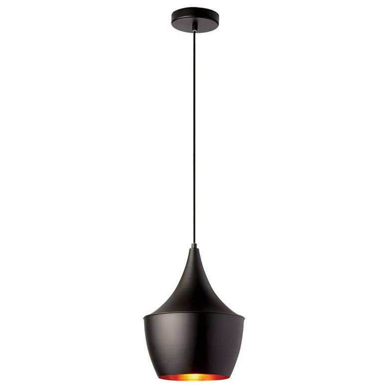 Image 1 Helsinki 9" Wide 1 Light Large Teardrop Matte Black Pendant