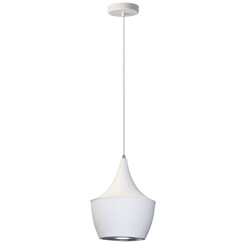 Image 1 Helsinki 9" Wide 1 Light Large Teardrop Matte White Pendant