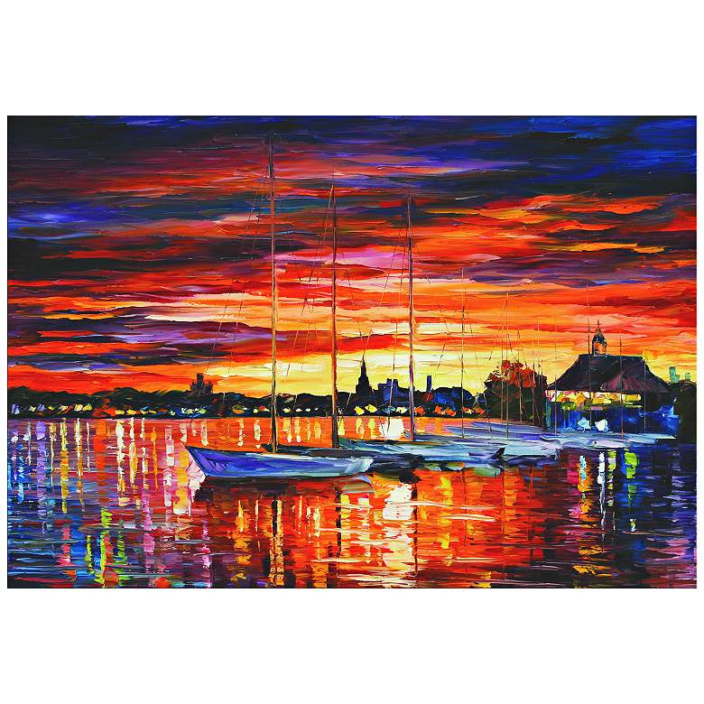 Image 1 Helsinki Sailboats at Yacht Club 32 inch Wide Metal Wall Art