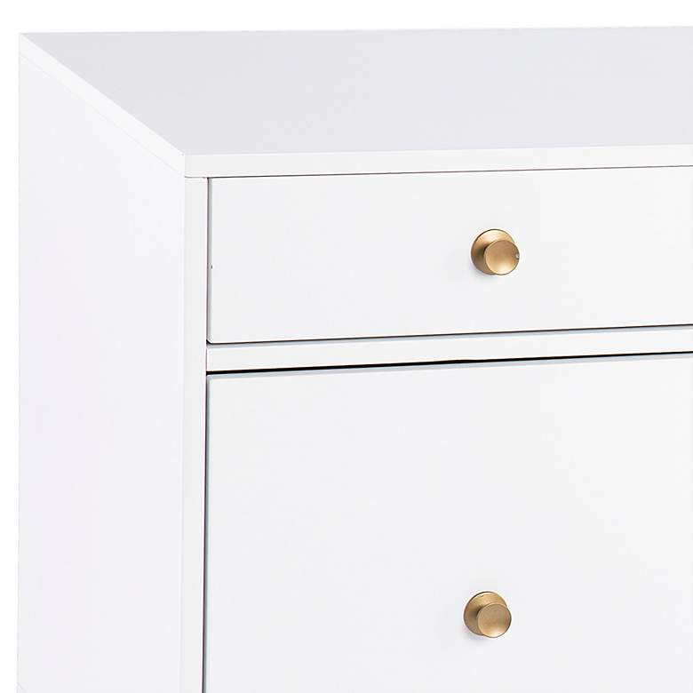 Image 3 Helston 55" Wide White Wood 5-Drawer Writing Desk more views