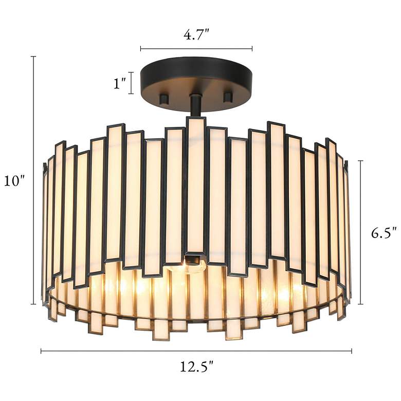 Image 2 Hemaaolay 12 1/2" Wide Matte Black 3-Light Ceiling Light more views
