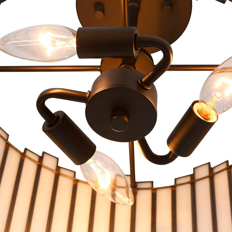 Image 4 Hemaaolay 3-Light Black Drum Ceiling Light more views