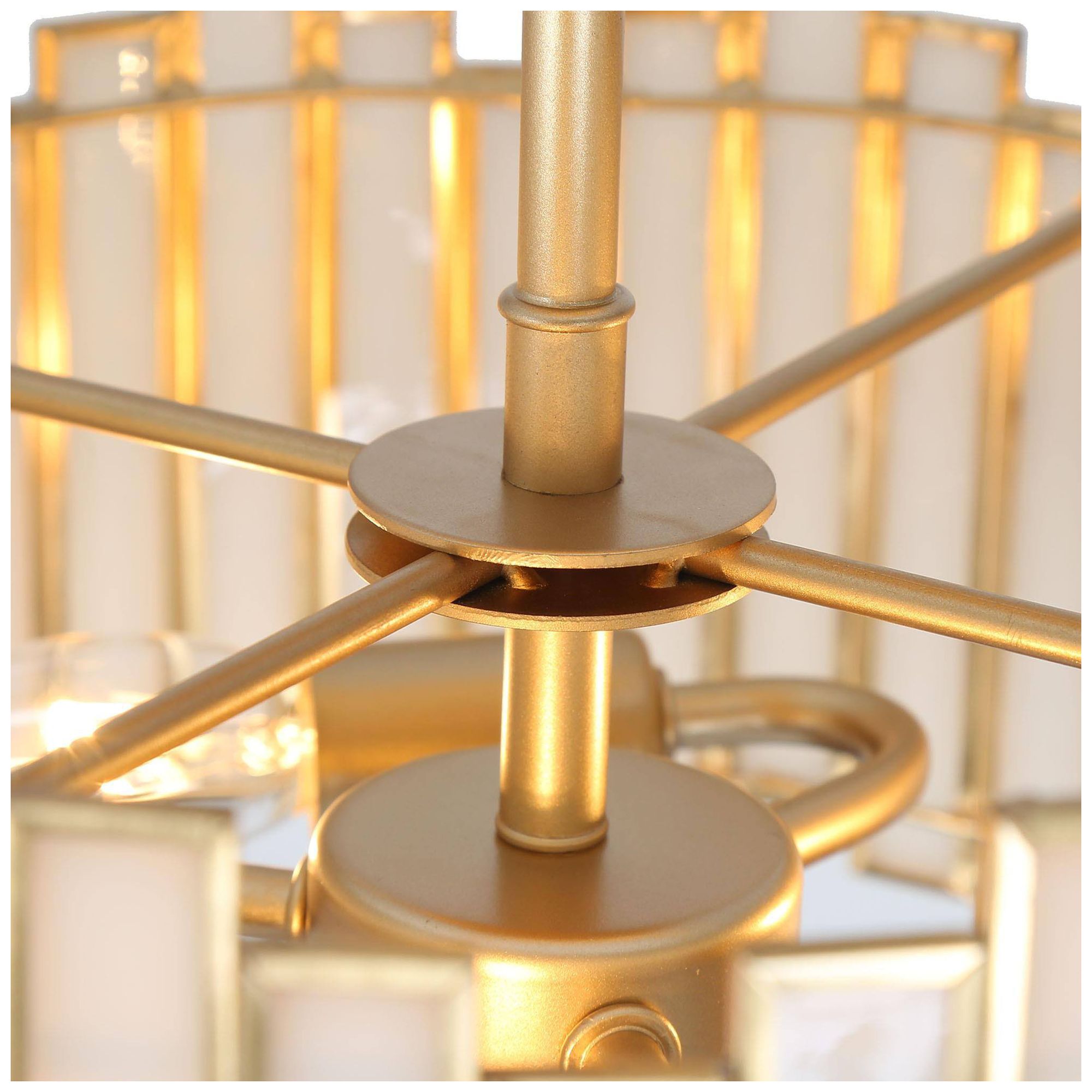 Hemaaolay 3-Light Gold Drum Ceiling Light