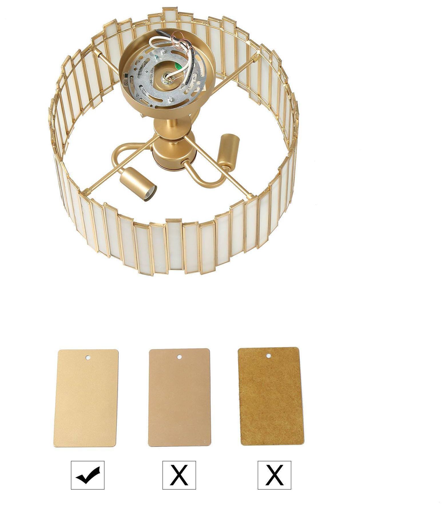 Hemaaolay 3-Light Gold Drum Ceiling Light
