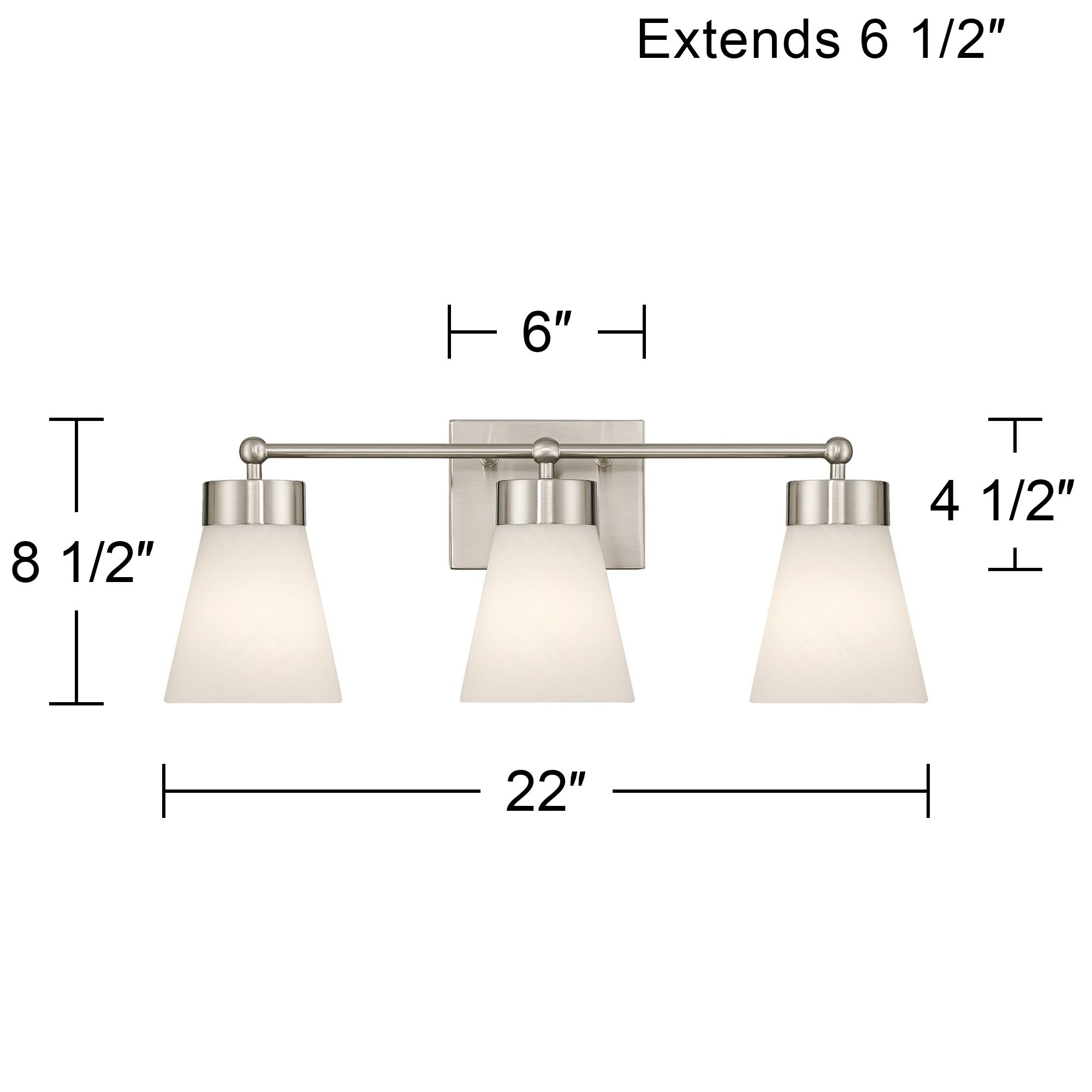 Hemingway 22" Wide Brushed Nickel and Cloud Glass 3-Light Bath Light