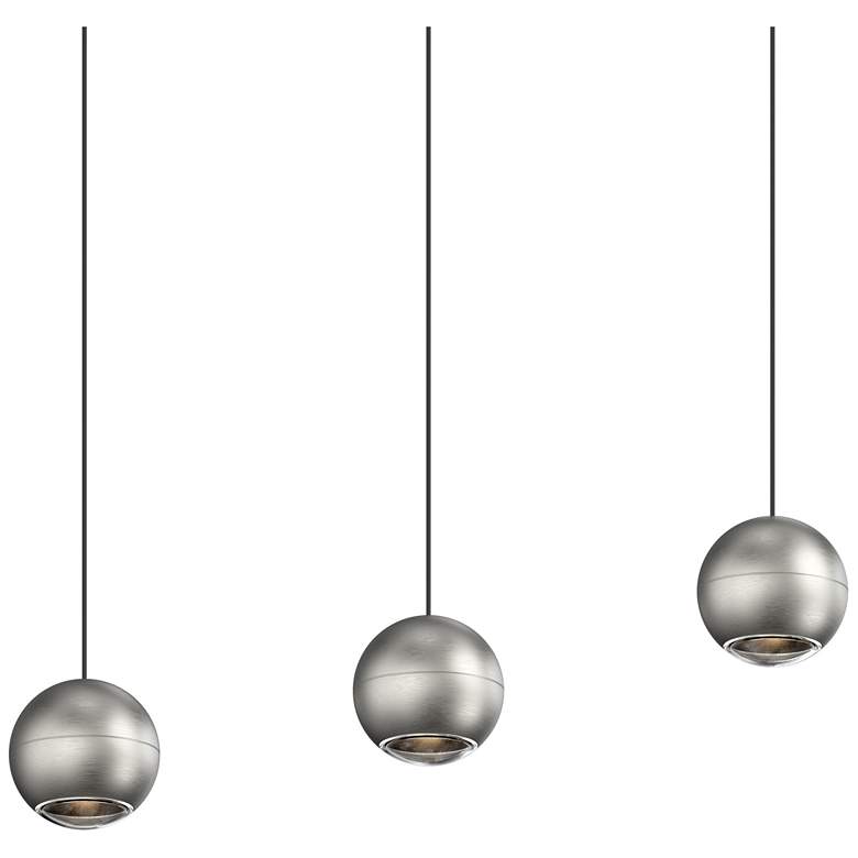 Image 1 Hemisphere 10.75" 3-Light Natural Anodized Linear Pendant