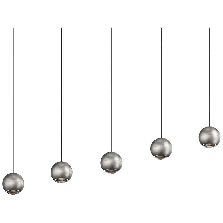 Image 1 Hemisphere 15" 5 Light Natural Anodized Linear Pendant