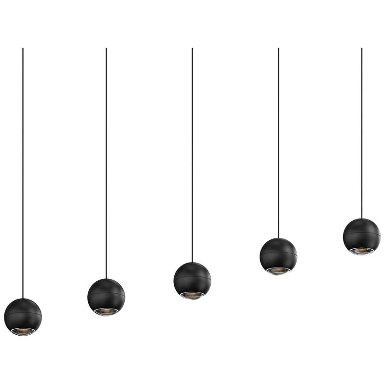 Image 1 Hemisphere 15" 5 Light Textured Black Linear Pendant