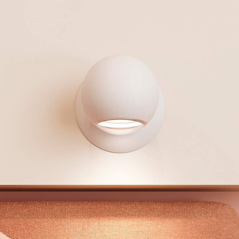 Image 1 Hemisphere 4.25" Textured White Sconce