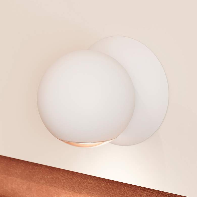 Image 6 Hemisphere 4.25" Textured White Sconce more views