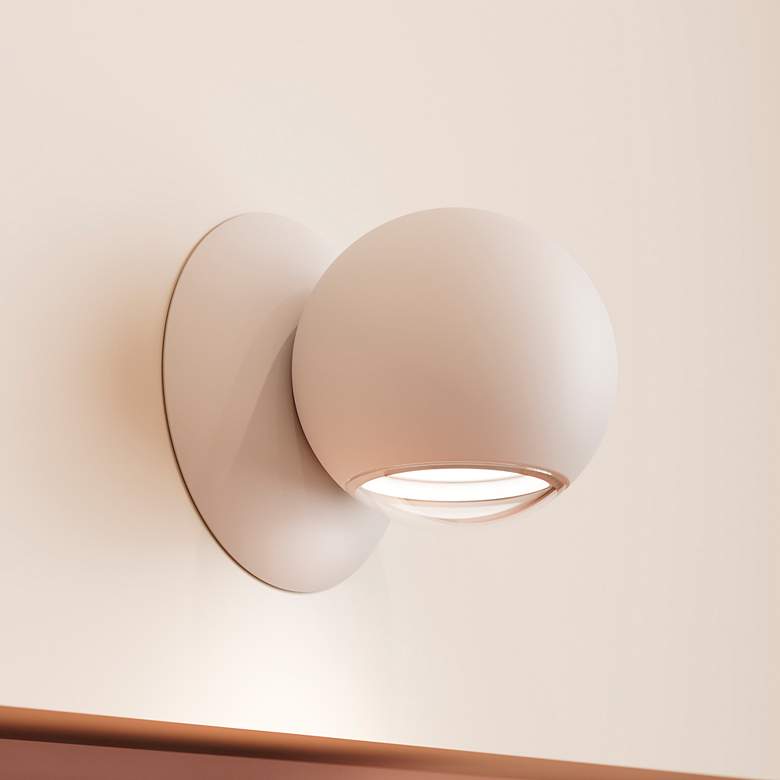 Image 7 Hemisphere 4.25" Textured White Sconce more views
