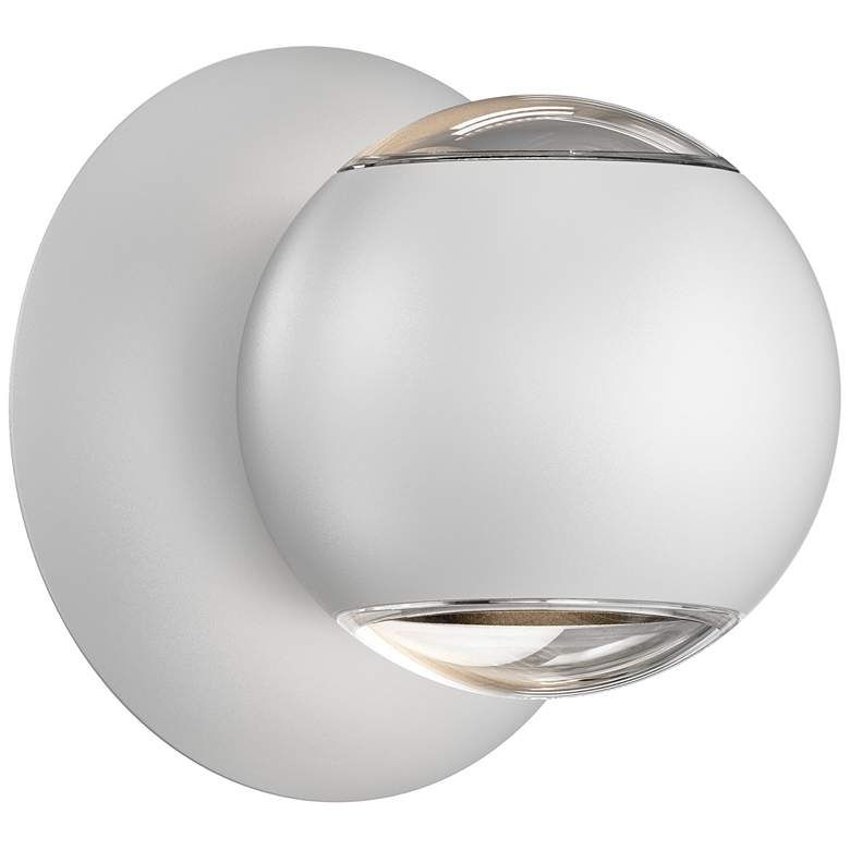 Image 1 Hemisphere 4.25 inch Textured White Up/Down Sconce