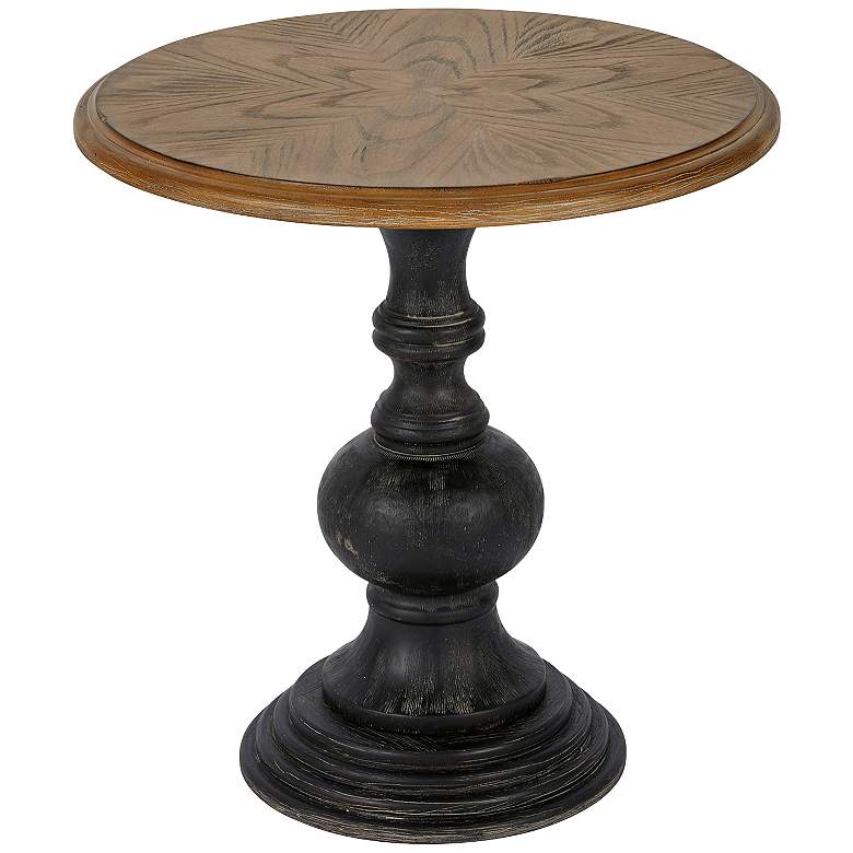 Image 2 Hemlock 22 1/4" Wide Natural and Black Round Accent Table