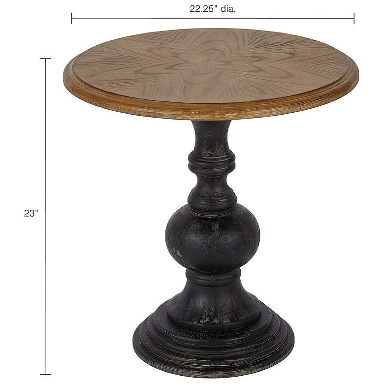 Image 4 Hemlock 22 1/4" Wide Natural and Black Round Accent Table more views