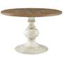 Hemlock 46" Wide Reclaimed Walnut and Antique Cream Round Dining Table in scene