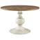 Hemlock 46" Wide Reclaimed Walnut and Antique Cream Round Dining Table