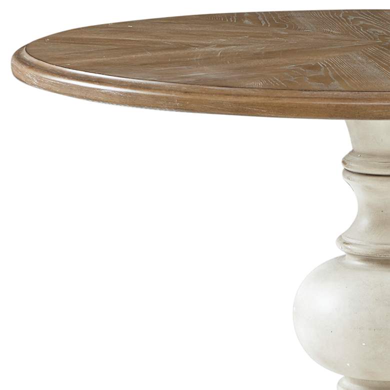 Image 3 Hemlock 46" Wide Reclaimed Walnut and Antique Cream Round Dining Table more views