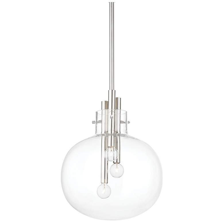 Image 1 Hempstead 13 3/4" Wide Polished Nickel 3-Light Globe Pendant