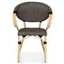 Hendara Brown Fabric Outdoor Patio Bar Chairs Set of 2