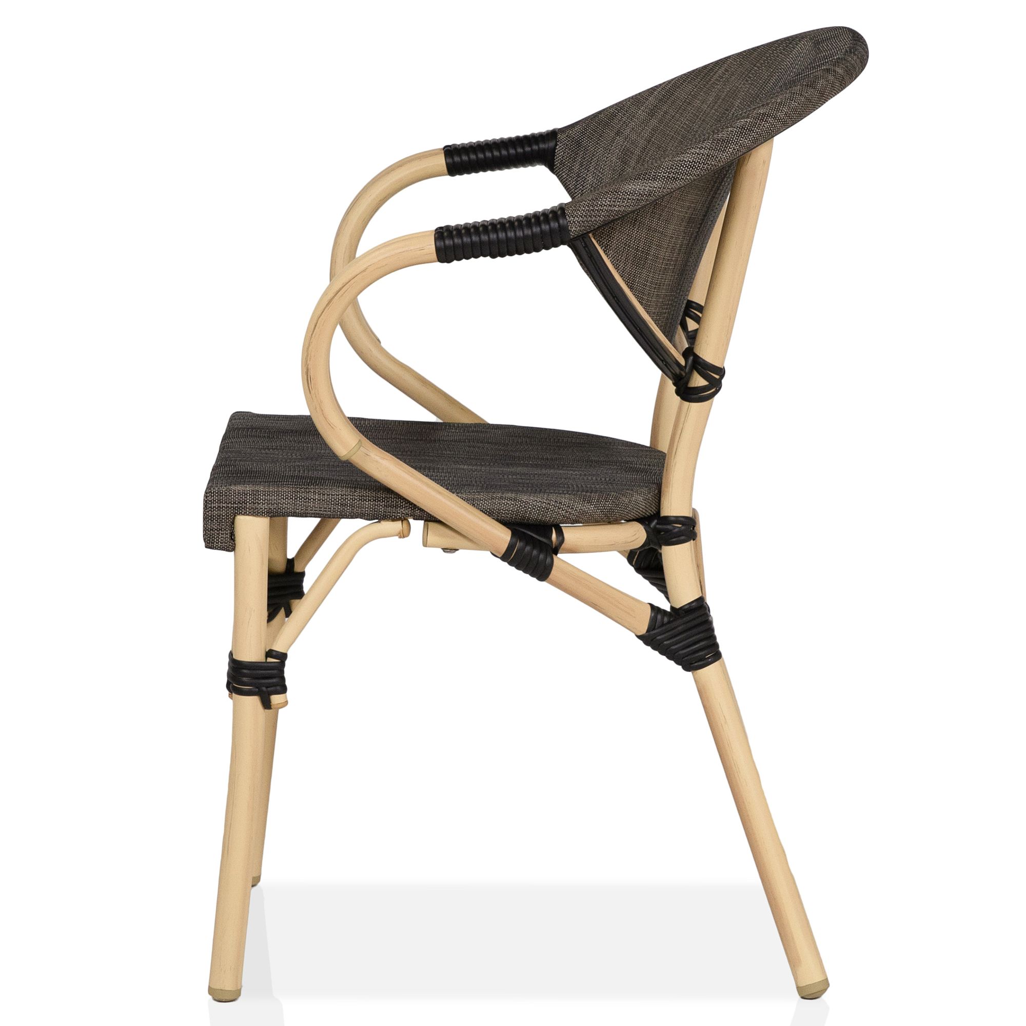 Hendara Brown Fabric Outdoor Patio Bar Chairs Set of 2