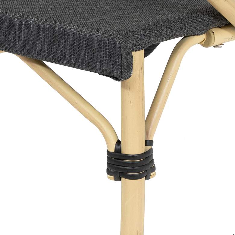Image 5 Hendara Dark Gray Fabric Outdoor Patio Bar Chairs Set of 2 more views