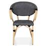 Hendara Dark Gray Fabric Outdoor Patio Bar Chairs Set of 2