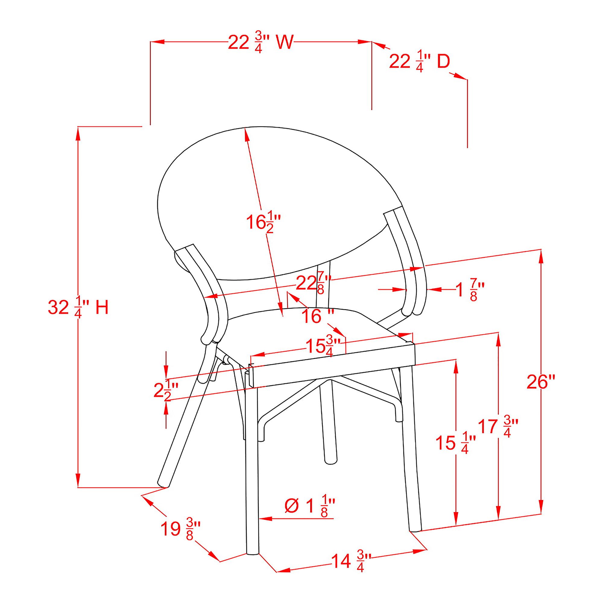 Hendara Dark Gray Fabric Outdoor Patio Bar Chairs Set of 2