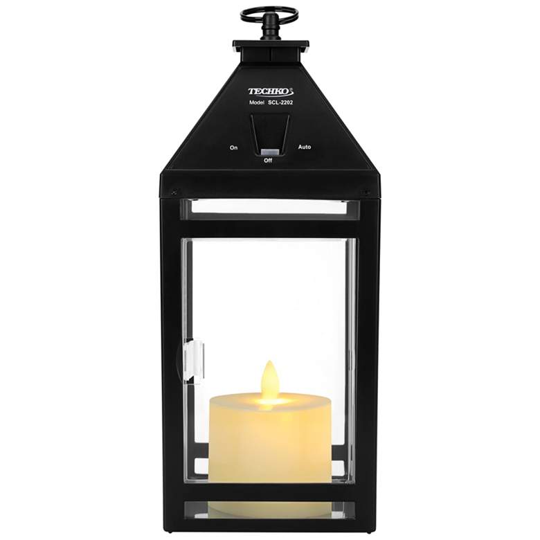 Image 4 Henderson 12 1/4"H Black Solar LED Candle Hanging Lantern more views