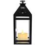 4_Henderson 12 1/4"H Black Solar LED Candle Hanging Lantern more views