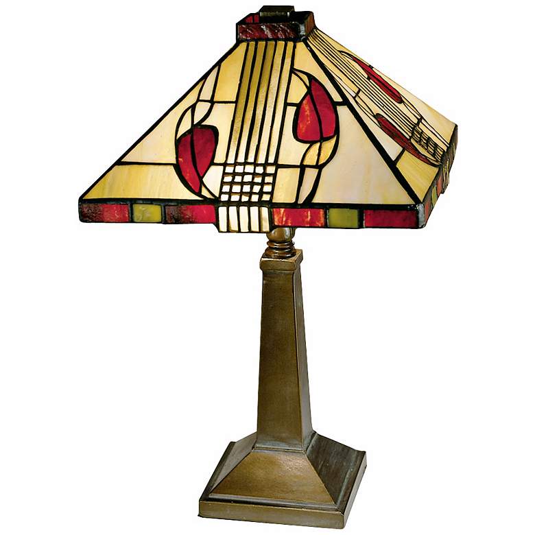 Image 1 Henderson 15" High Cream Glass Dale Tiffany Accent Lamp