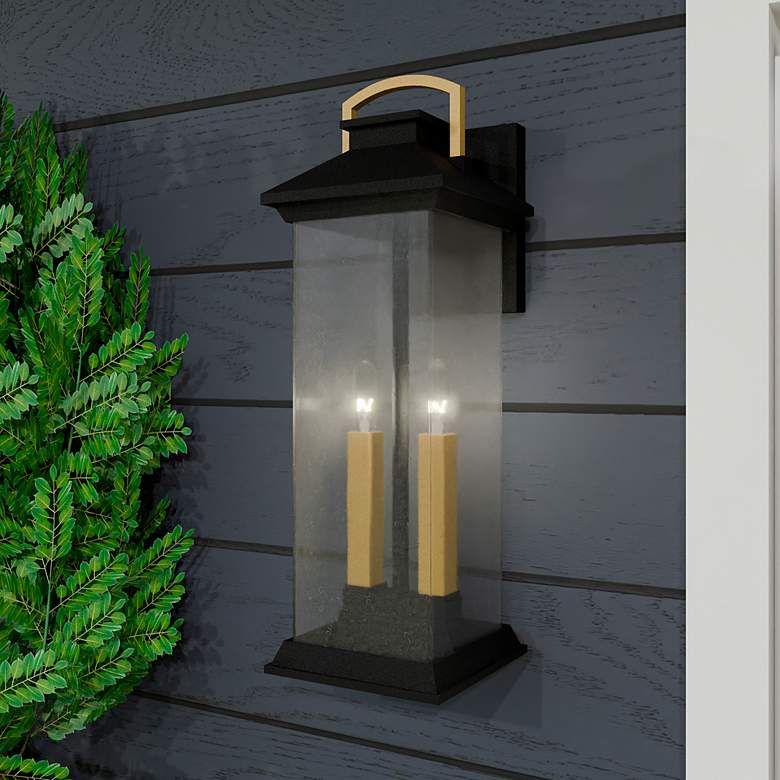 Image 1 Henderson 2-Light Earth Black Outdoor Wall Lantern