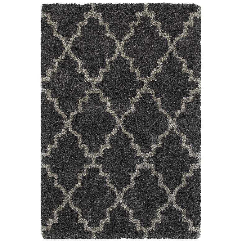 Henderson 5&#39;3&quot;x7&#39;6&quot; Charcoal and Gray Trellis Area Rug