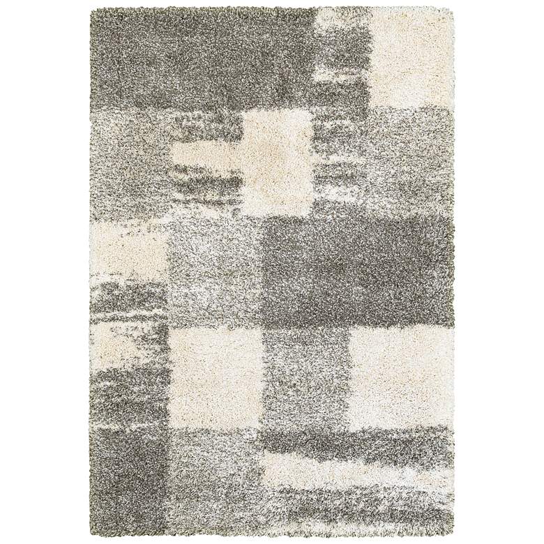 Image 1 Henderson 5'3"x7'6" Ivory and Gray Plaid Area Rug