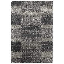 Image1 of Henderson 6'7"x9'6" Gray and Charcoal Plaid Area Rug